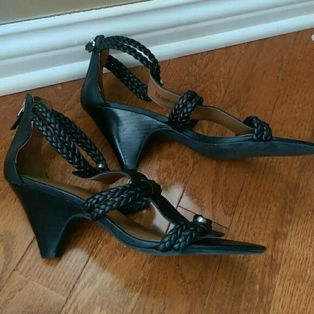 Franco Sarto Heels - Black Jordan Heels / Sandals - Size 8.5 M